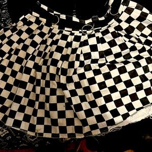 Current mood checkered mini skirt